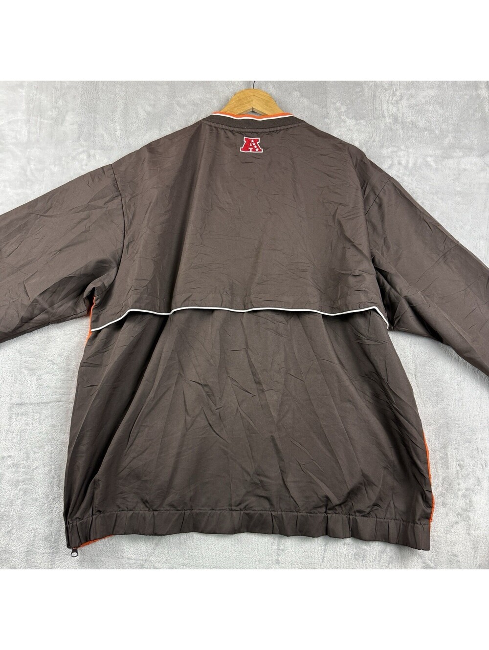 VTG Cleveland Browns NFL Men’s 2XL Brown Pullover Windbreaker Jacket Team Y2K - Picture 3 of 10